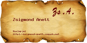 Zsigmond Anett névjegykártya